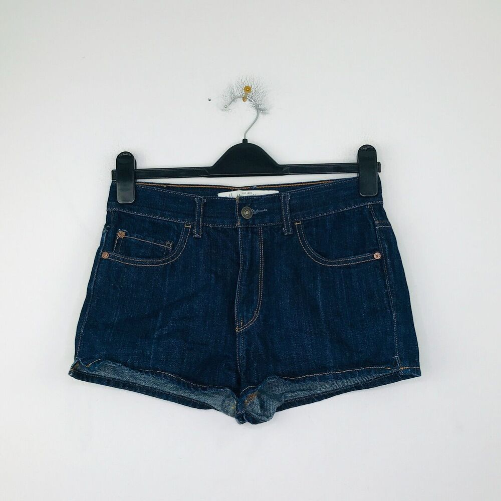 Abercrombie Women's 2 Denim Shorts Blue Dark Wash Mid Rise Hot Pants CE27